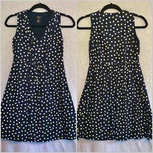Ann Taylor navy polka dot dress